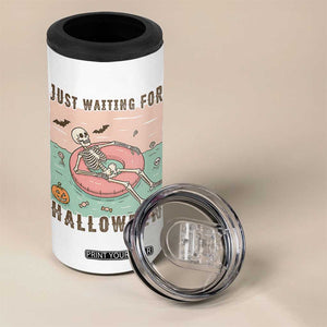 Spooky Summer Skeleton 4 in 1 Can Cooler Tumbler Just Waiting For Halloween Summer Pool Party TS02 Print Your Wear