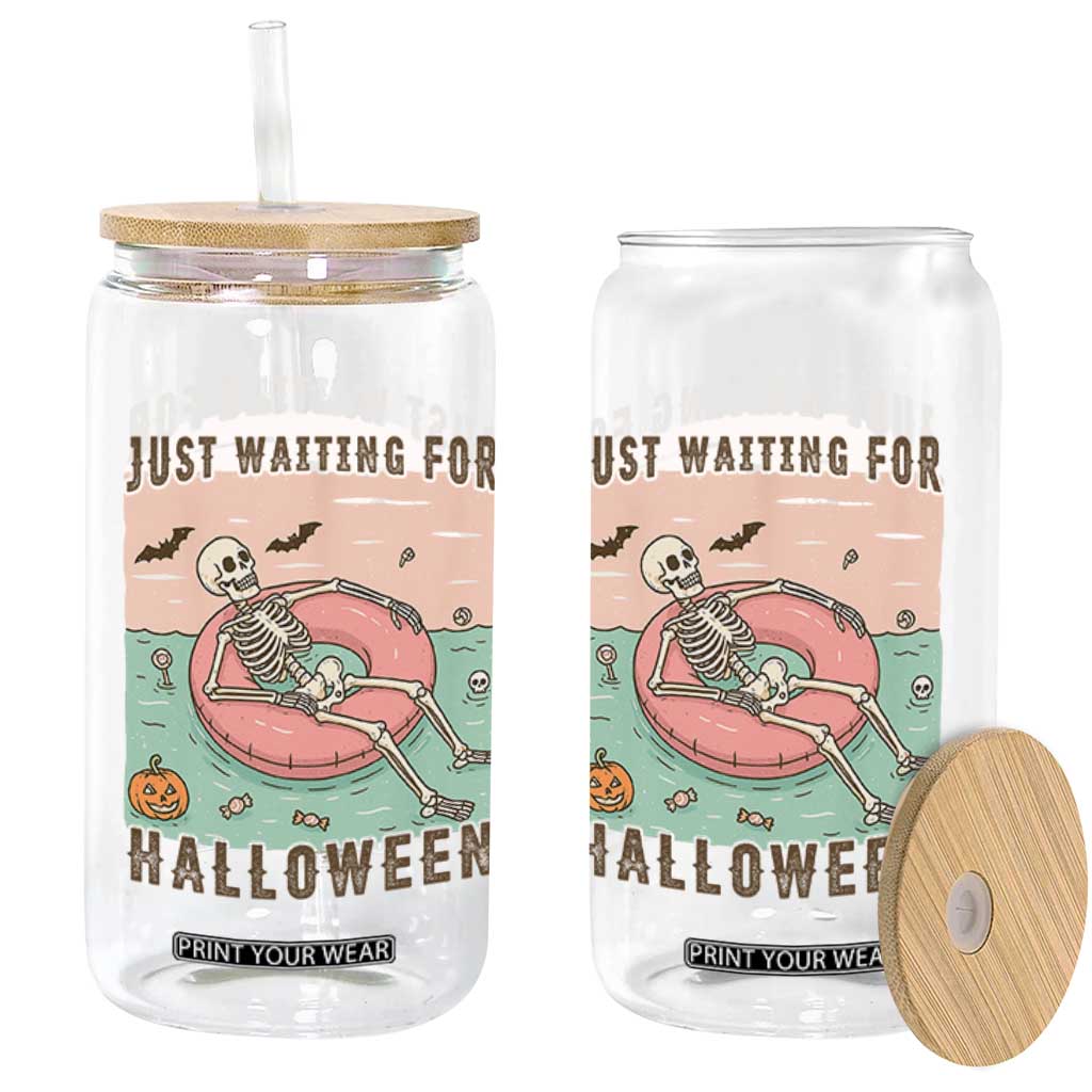 Spooky Summer Skeleton Glass Can Just Waiting For Halloween Summer Pool Party TS02 Print Your Wear