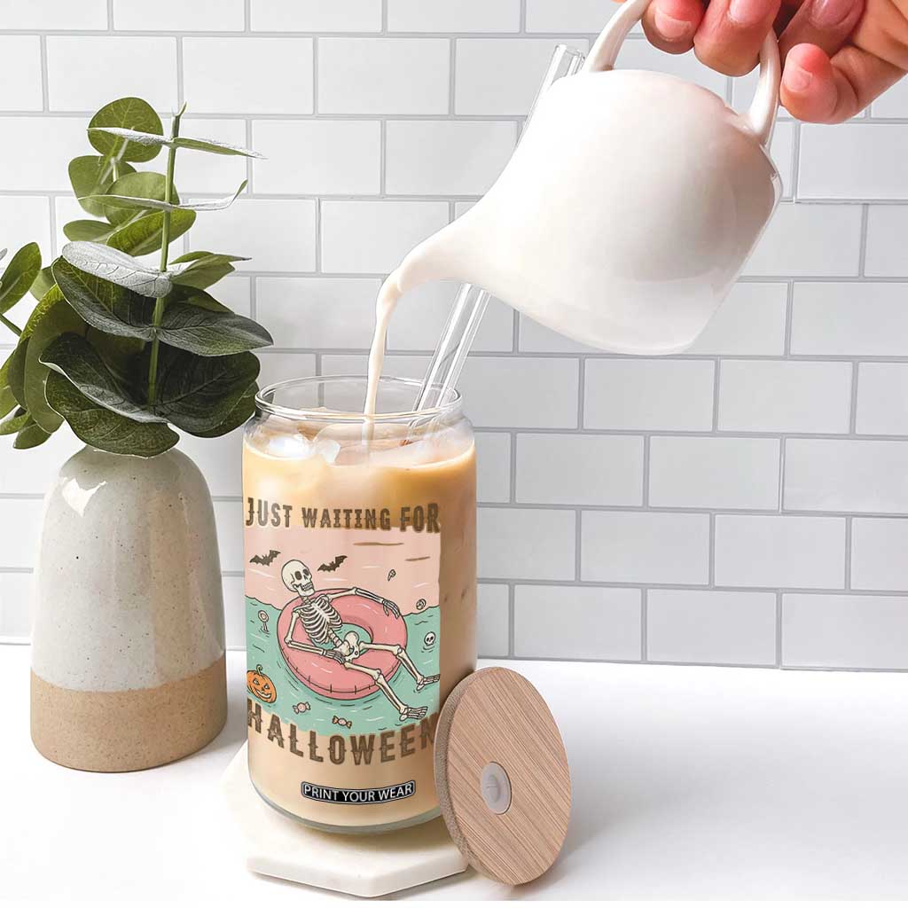 Spooky Summer Skeleton Glass Can Just Waiting For Halloween Summer Pool Party TS02 Print Your Wear