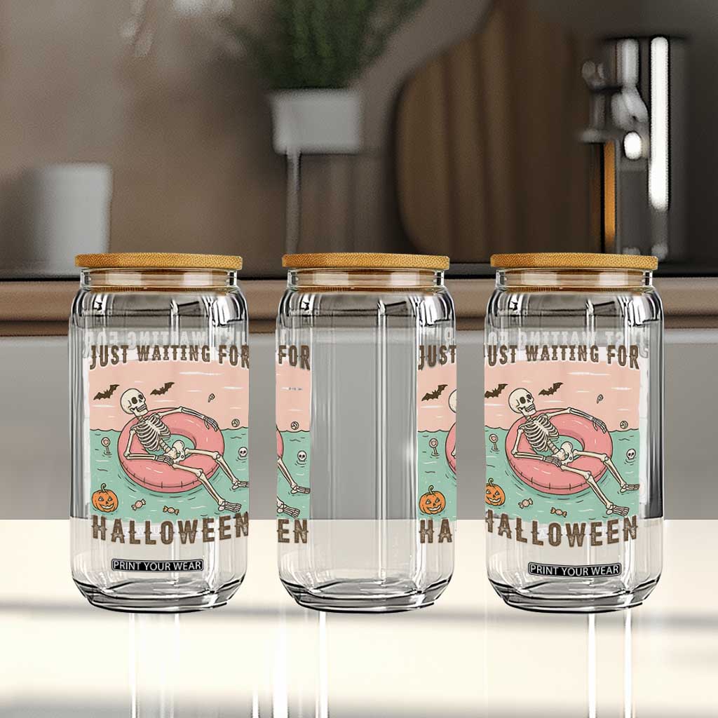 Spooky Summer Skeleton Glass Can Just Waiting For Halloween Summer Pool Party TS02 Print Your Wear
