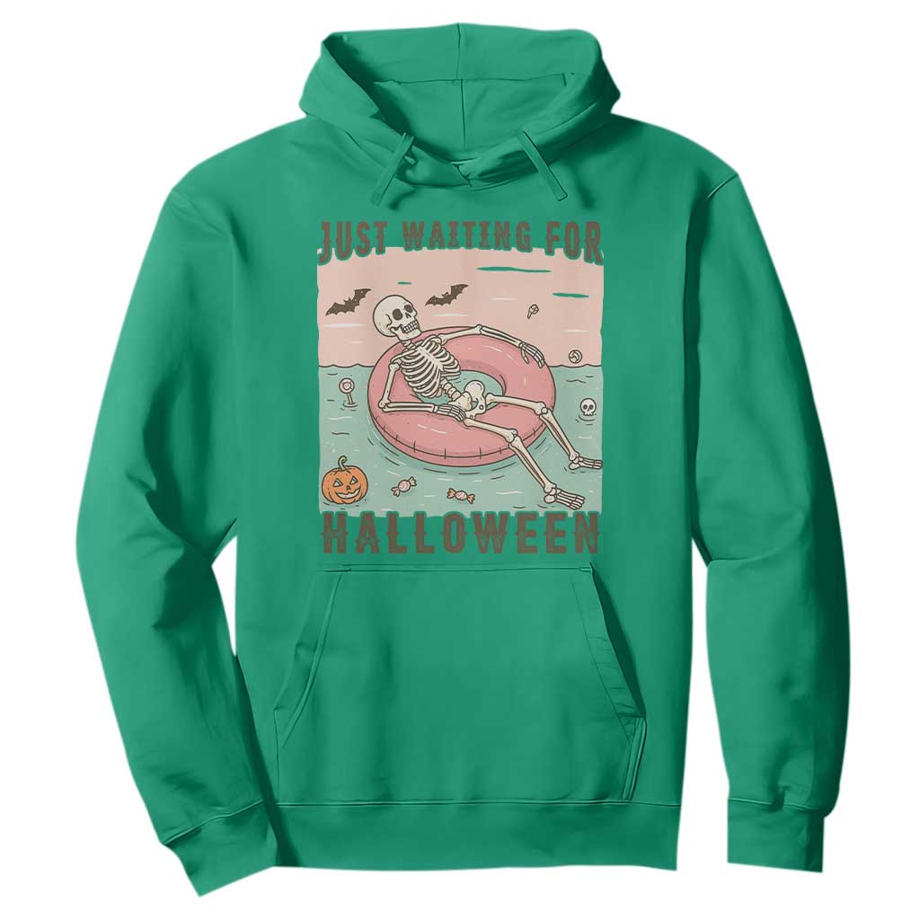Spooky Summer Skeleton Hoodie Just Waiting For Halloween Summer Pool Party TS02 Irish Green Print Your Wear