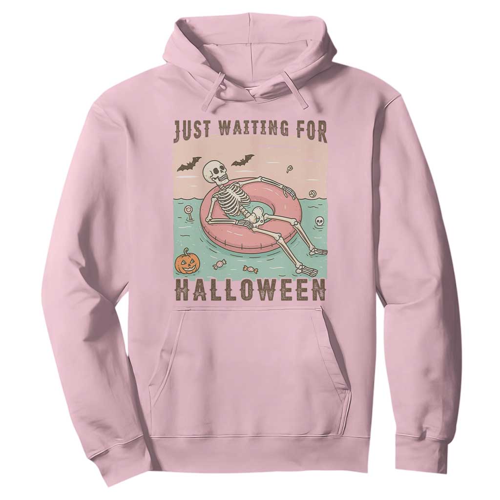 Spooky Summer Skeleton Hoodie Just Waiting For Halloween Summer Pool Party TS02 Light Pink Print Your Wear