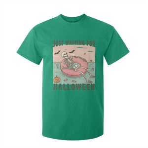 Spooky Summer Skeleton T Shirt For Kid Just Waiting For Halloween Summer Pool Party TS02 Irish Green Print Your Wear