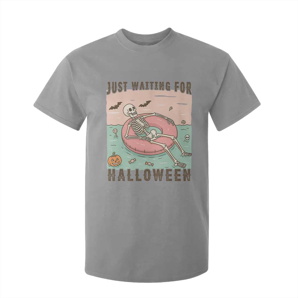 Spooky Summer Skeleton T Shirt For Kid Just Waiting For Halloween Summer Pool Party TS02 Sport Gray Print Your Wear