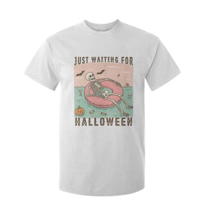 Spooky Summer Skeleton T Shirt For Kid Just Waiting For Halloween Summer Pool Party TS02 White Print Your Wear