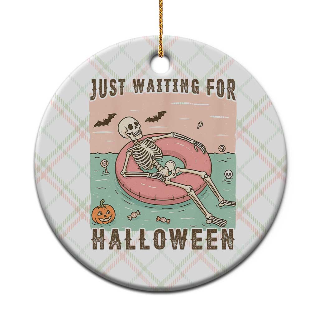 Spooky Summer Skeleton Ceramic Ornament Just Waiting For Halloween Summer Pool Party TS02 1pc Christmas Plaid Print Your Wear