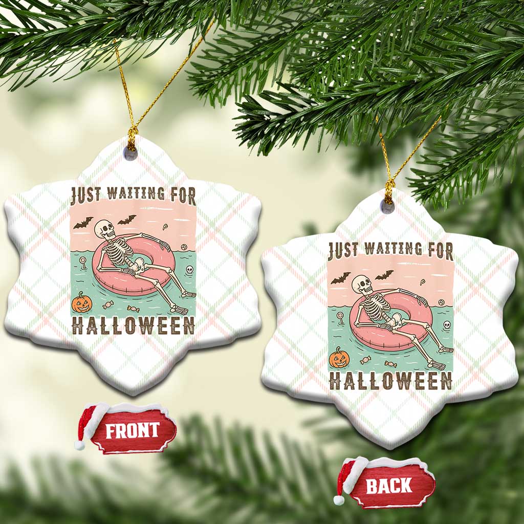 Spooky Summer Skeleton Ceramic Ornament Just Waiting For Halloween Summer Pool Party TS02 Print Your Wear