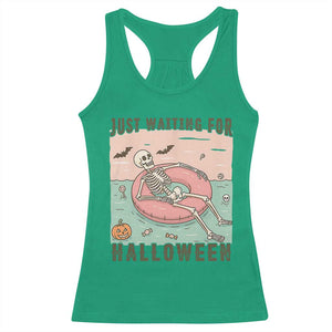 Spooky Summer Skeleton Racerback Tank Top Just Waiting For Halloween Summer Pool Party TS02 Irish Green Print Your Wear