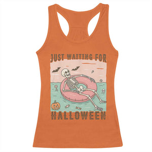 Spooky Summer Skeleton Racerback Tank Top Just Waiting For Halloween Summer Pool Party TS02 Orange Print Your Wear