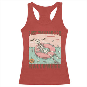 Spooky Summer Skeleton Racerback Tank Top Just Waiting For Halloween Summer Pool Party TS02 Red Print Your Wear