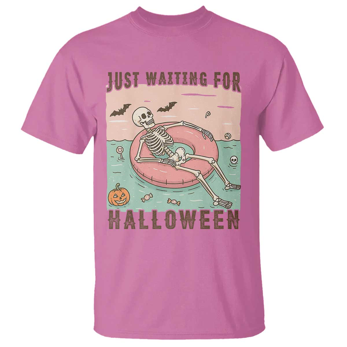 Spooky Summer Skeleton T Shirt Just Waiting For Halloween Summer Pool Party TS02 Azalea Print Your Wear