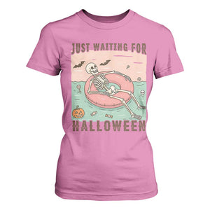 Spooky Summer Skeleton T Shirt For Women Just Waiting For Halloween Summer Pool Party TS02 Azalea Print Your Wear
