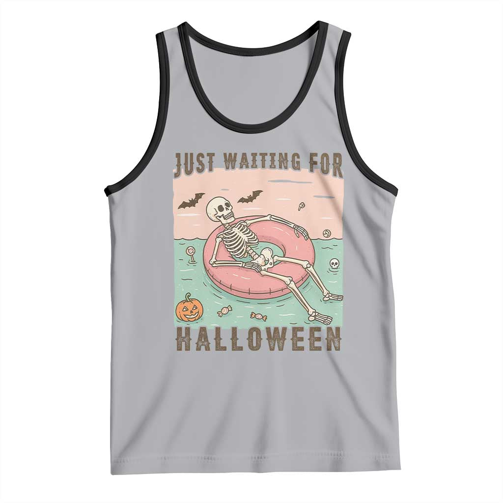 Spooky Summer Skeleton Tank Top Just Waiting For Halloween Summer Pool Party TS02 Athletic Heather Black Print Your Wear