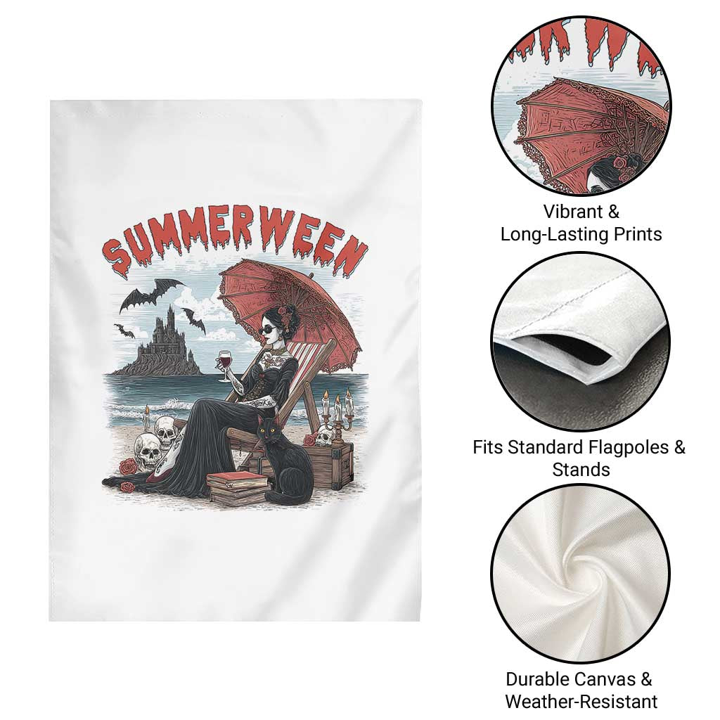 Gothic Summerween Garden Flag Spooky Summer Halloween Horror Character TS02 Print Your Wear