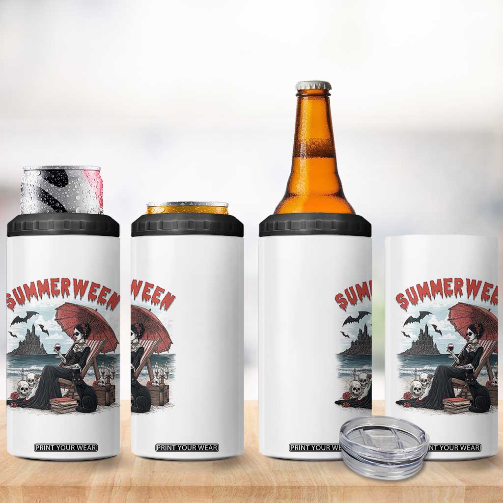 Gothic Summerween 4 in 1 Can Cooler Tumbler Spooky Summer Halloween Horror Character TS02 Print Your Wear