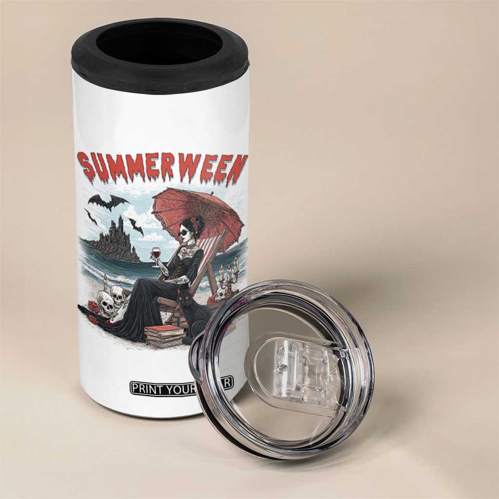 Gothic Summerween 4 in 1 Can Cooler Tumbler Spooky Summer Halloween Horror Character TS02 Print Your Wear