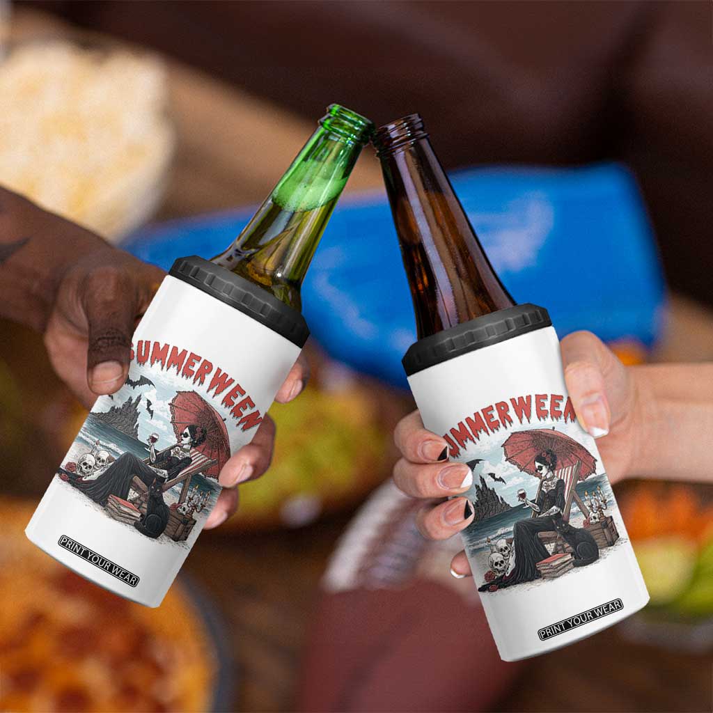 Gothic Summerween 4 in 1 Can Cooler Tumbler Spooky Summer Halloween Horror Character TS02 Print Your Wear