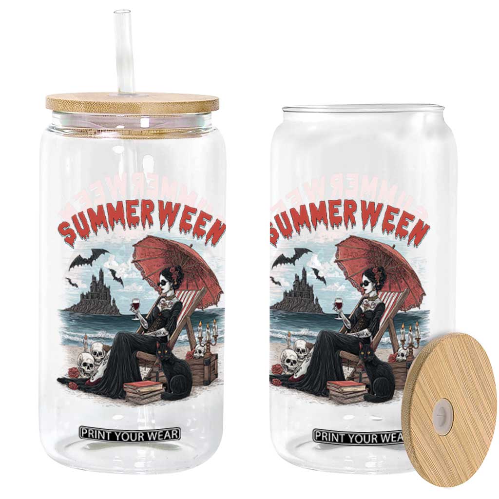 Gothic Summerween Glass Can Spooky Summer Halloween Horror Character TS02 Print Your Wear