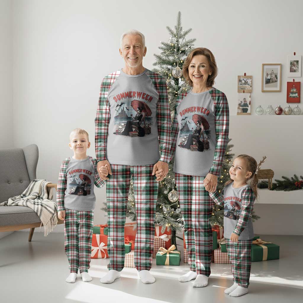 Gothic Summerween Plaid Pajama Set Spooky Summer Halloween Horror Character TS02 Christmas Plaid Print Your Wear