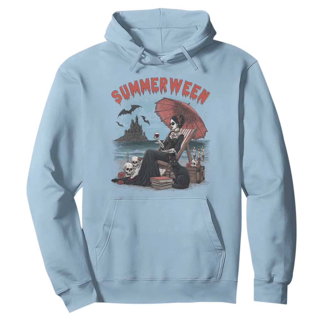 Gothic Summerween Hoodie Spooky Summer Halloween Horror Character TS02 Light Blue Print Your Wear