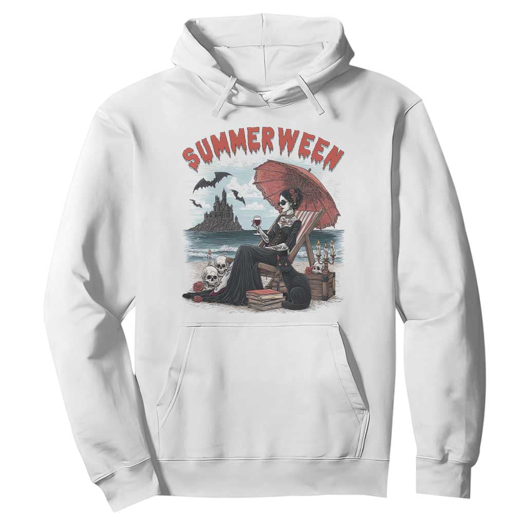 Gothic Summerween Hoodie Spooky Summer Halloween Horror Character TS02 White Print Your Wear