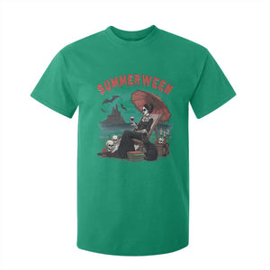 Gothic Summerween T Shirt For Kid Spooky Summer Halloween Horror Character TS02 Irish Green Print Your Wear