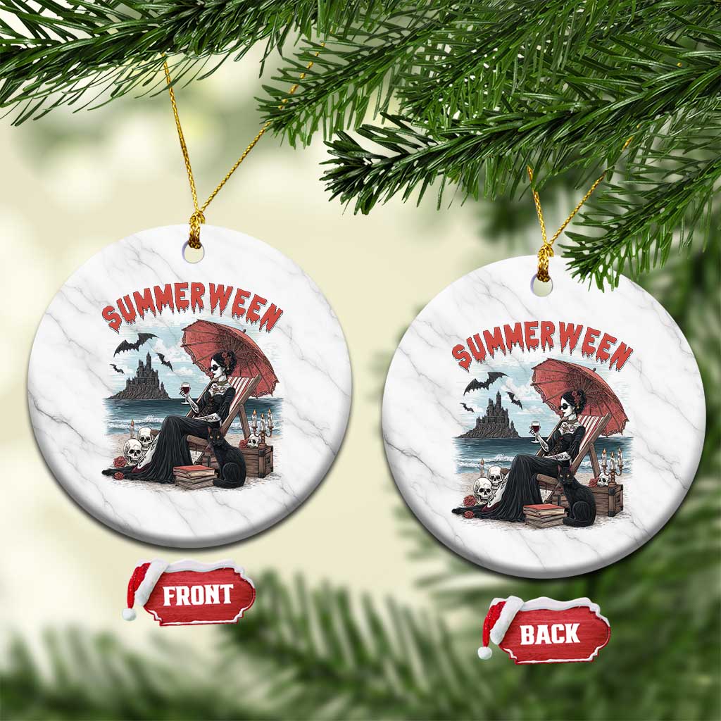 Gothic Summerween Ceramic Ornament Spooky Summer Halloween Horror Character TS02 1pc White Marble Print Your Wear