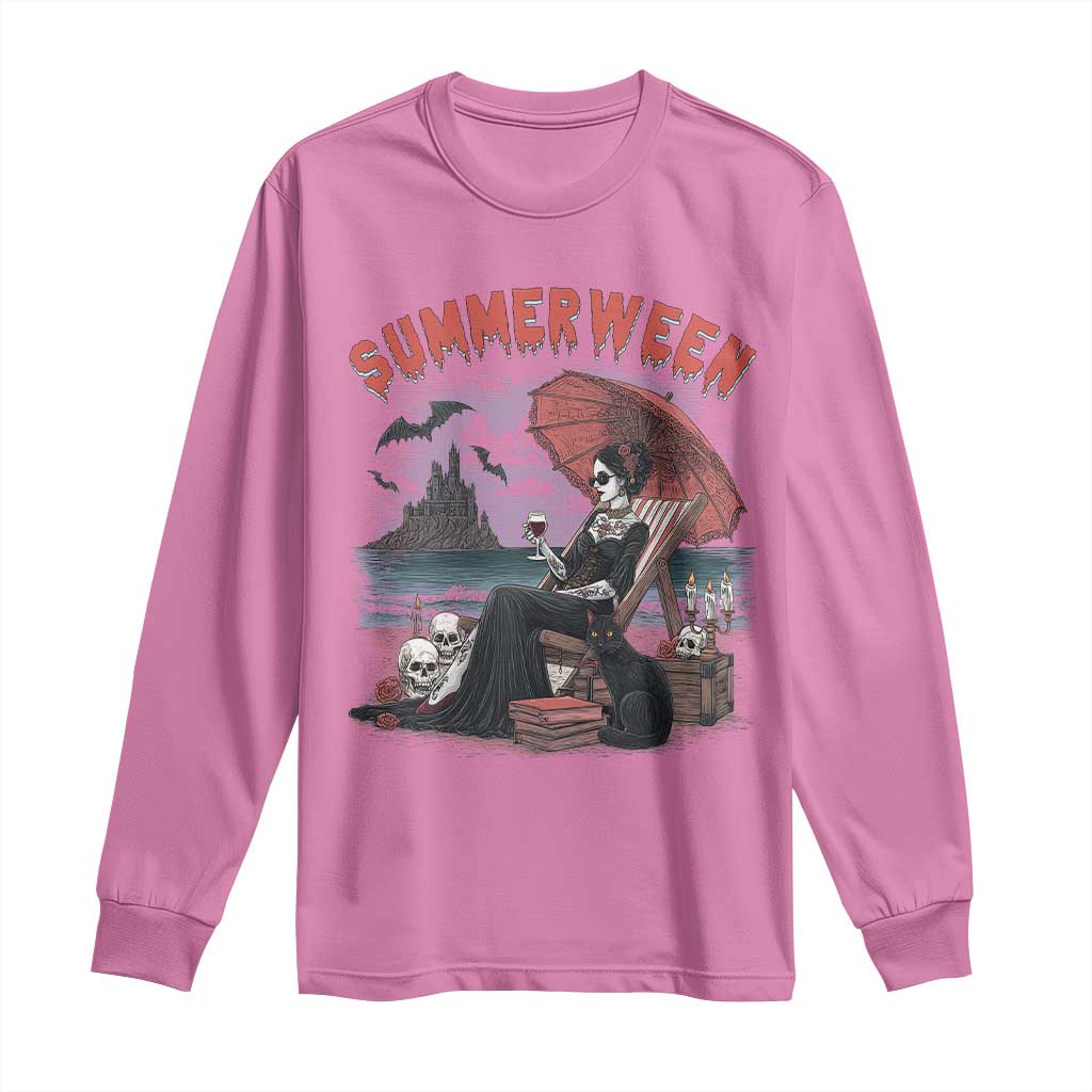 Gothic Summerween Long Sleeve Shirt Spooky Summer Halloween Horror Character TS02 Azalea Print Your Wear