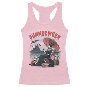 Gothic Summerween Racerback Tank Top Spooky Summer Halloween Horror Character TS02 Light Pink Print Your Wear