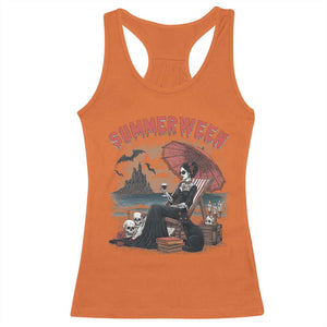 Gothic Summerween Racerback Tank Top Spooky Summer Halloween Horror Character TS02 Orange Print Your Wear