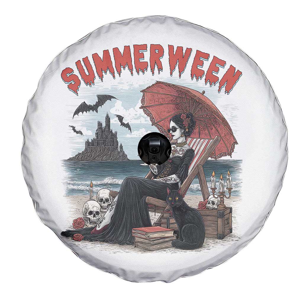 Gothic Summerween Spare Tire Cover Spooky Summer Halloween Horror Character TS02 Print Your Wear