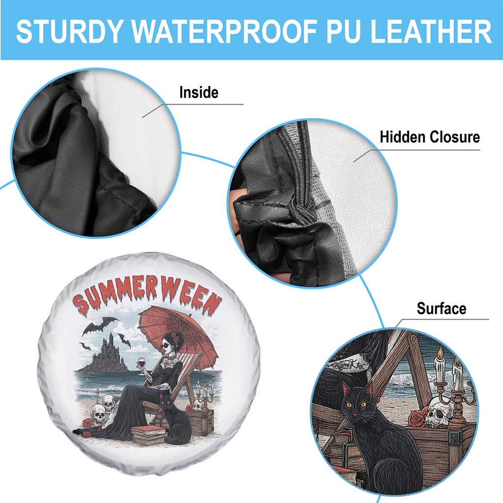 Gothic Summerween Spare Tire Cover Spooky Summer Halloween Horror Character TS02 Print Your Wear