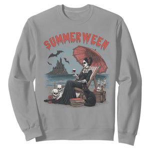 Gothic Summerween Sweatshirt Spooky Summer Halloween Horror Character TS02 Sport Gray Print Your Wear