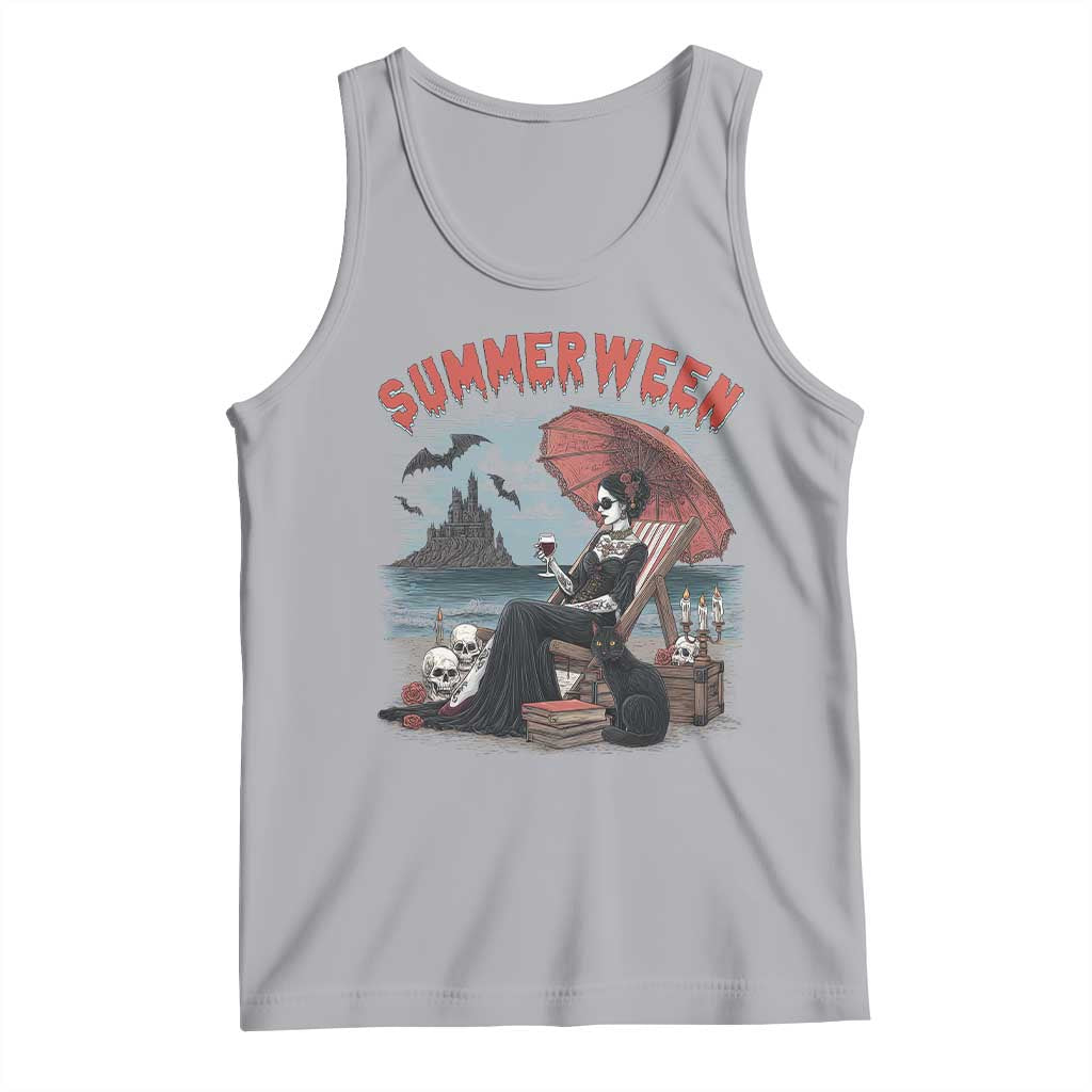 Gothic Summerween Tank Top Spooky Summer Halloween Horror Character TS02 Athletic Heather Print Your Wear