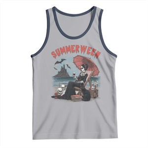 Gothic Summerween Tank Top Spooky Summer Halloween Horror Character TS02 Athletic Heather Navy Print Your Wear