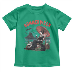 Gothic Summerween Toddler T Shirt Spooky Summer Halloween Horror Character TS02 Irish Green Print Your Wear