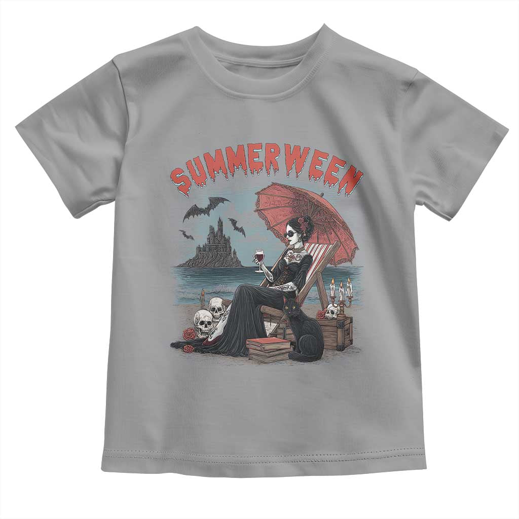 Gothic Summerween Toddler T Shirt Spooky Summer Halloween Horror Character TS02 Sport Gray Print Your Wear