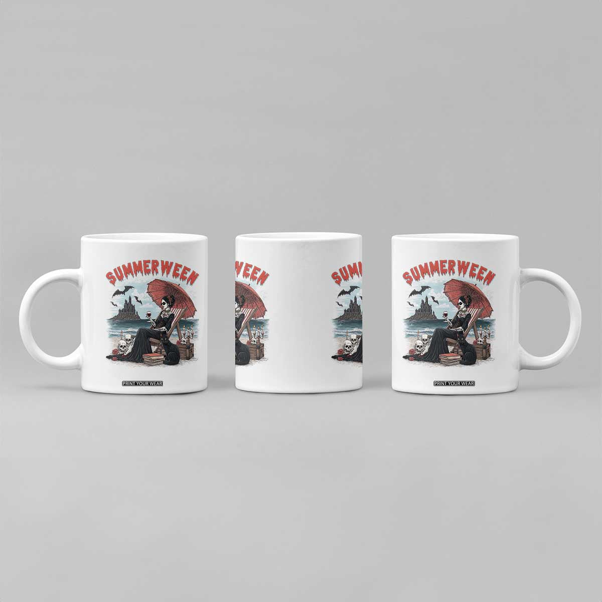 Gothic Summerween Coffee Mug Spooky Summer Halloween Horror Character TS02 Print Your Wear