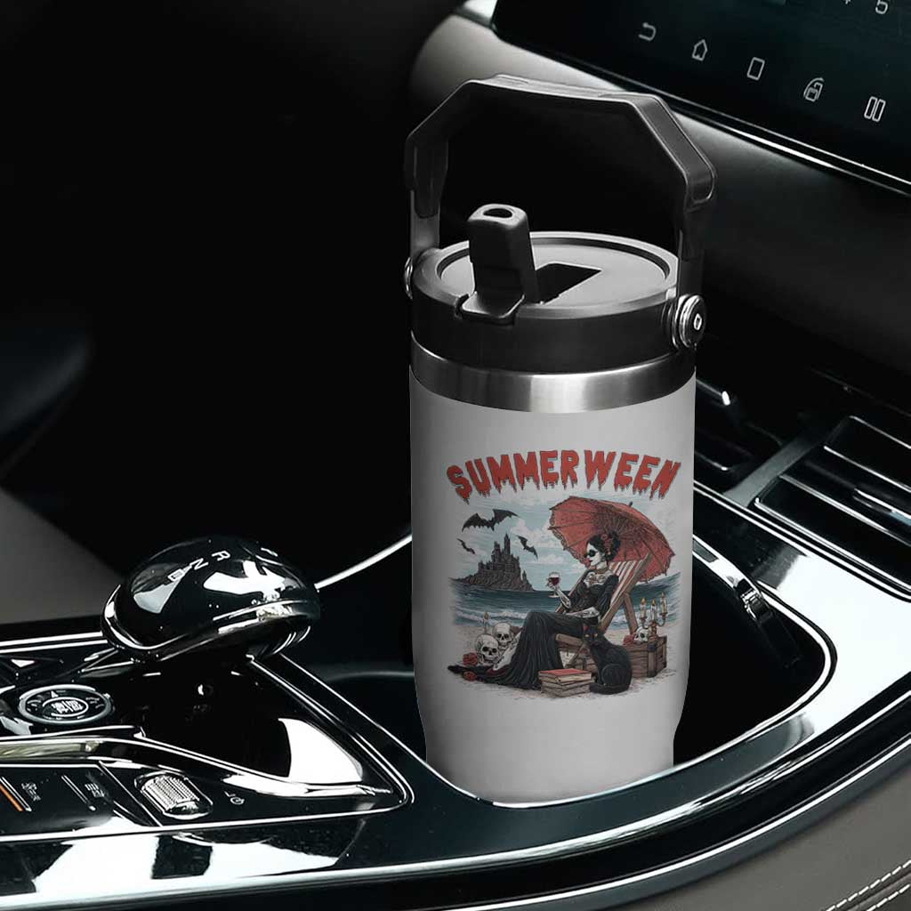 Gothic Summerween Flip Straw Tumbler Spooky Summer Halloween Horror Character TS02 Print Your Wear