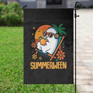 Tropical Summerween Boo Sheet Garden Flag Funny Ghost Halloween Summer Beach Vibes TS02 Print Your Wear