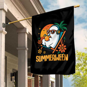 Tropical Summerween Boo Sheet Garden Flag Funny Ghost Halloween Summer Beach Vibes TS02 Print Your Wear
