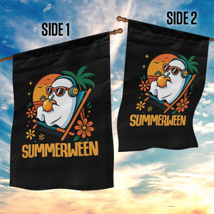 Tropical Summerween Boo Sheet Garden Flag Funny Ghost Halloween Summer Beach Vibes TS02 Print Your Wear