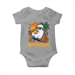 Tropical Summerween Boo Sheet Baby Onesie Funny Ghost Halloween Summer Beach Vibes TS02 Sport Gray Print Your Wear