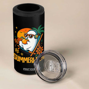 Tropical Summerween Boo Sheet 4 in 1 Can Cooler Tumbler Funny Ghost Halloween Summer Beach Vibes TS02 Print Your Wear