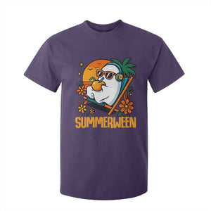 Tropical Summerween Boo Sheet T Shirt For Kid Funny Ghost Halloween Summer Beach Vibes TS02 Purple Print Your Wear
