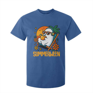 Tropical Summerween Boo Sheet T Shirt For Kid Funny Ghost Halloween Summer Beach Vibes TS02 Royal Blue Print Your Wear