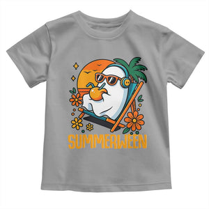 Tropical Summerween Boo Sheet Toddler T Shirt Funny Ghost Halloween Summer Beach Vibes TS02 Sport Gray Print Your Wear