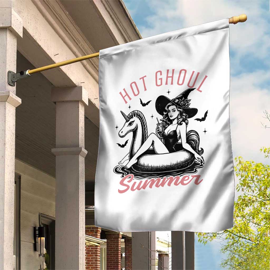 Hot Ghoul Summer Garden Flag Retro Pin Up Witch Summerween Summer Beach Halloween Vibes TS02 Print Your Wear