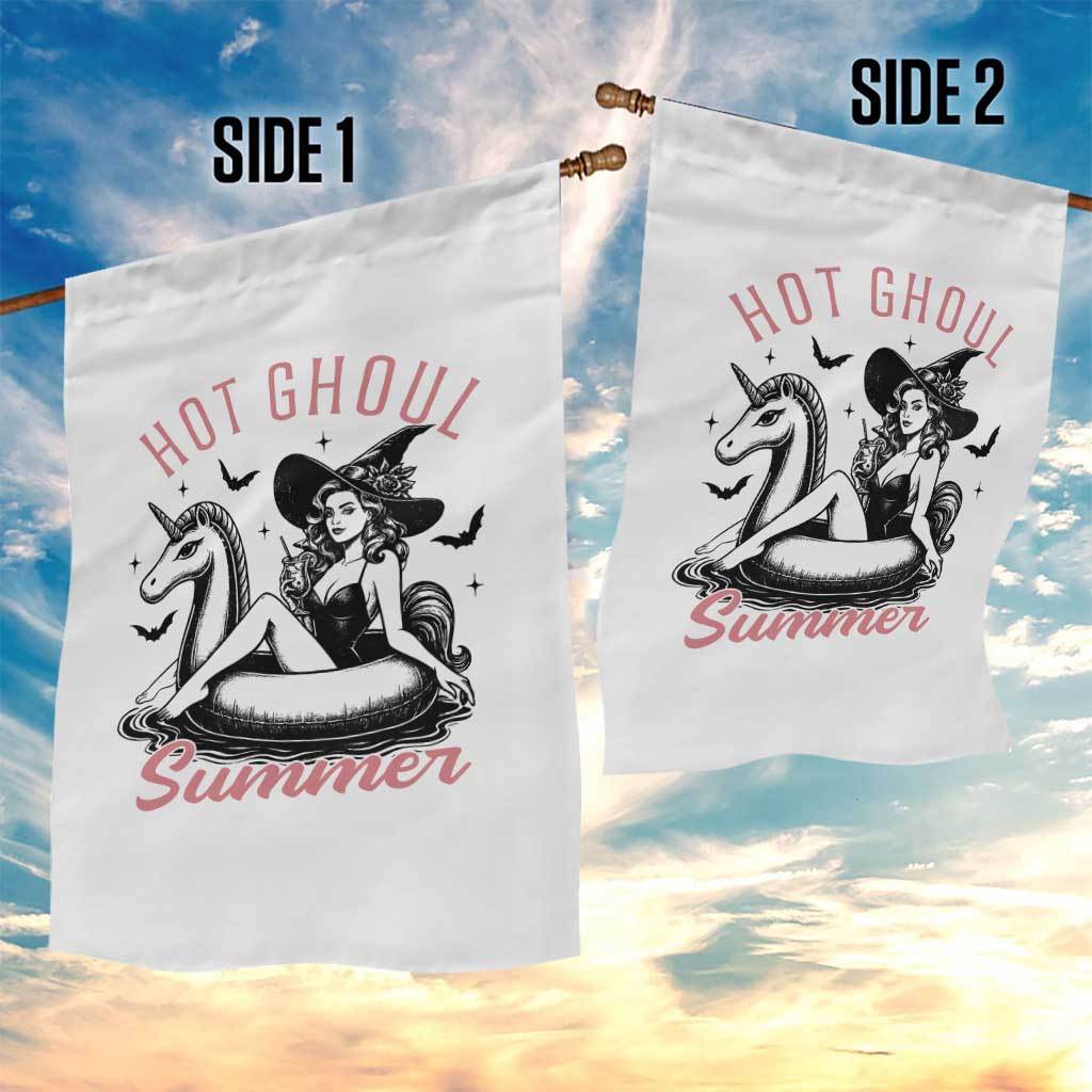 Hot Ghoul Summer Garden Flag Retro Pin Up Witch Summerween Summer Beach Halloween Vibes TS02 Print Your Wear