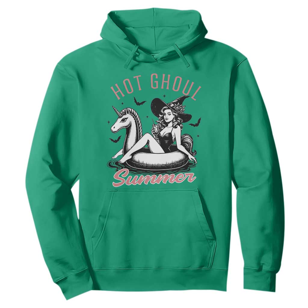 Hot Ghoul Summer Hoodie Retro Pin Up Witch Summerween Summer Beach Halloween Vibes TS02 Irish Green Print Your Wear